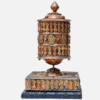 8" Large Nepal Tibetan Buddhist Prayer Wheel Wood Stand Brass Dorje Home Décor