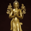 Old Tibet Tibetan Buddhism temple Bronze gilt white tara bodhisattva statue