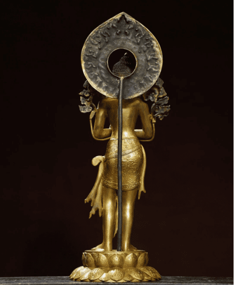 Old Tibet Tibetan Buddhism temple Bronze gilt white tara bodhisattva statue