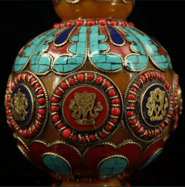 SUKHAVATI YELLOW JAMBHALA FORTUNE EIGHT AUSPICIOUS BOTTLE FOR ELIMINATING POVERTY