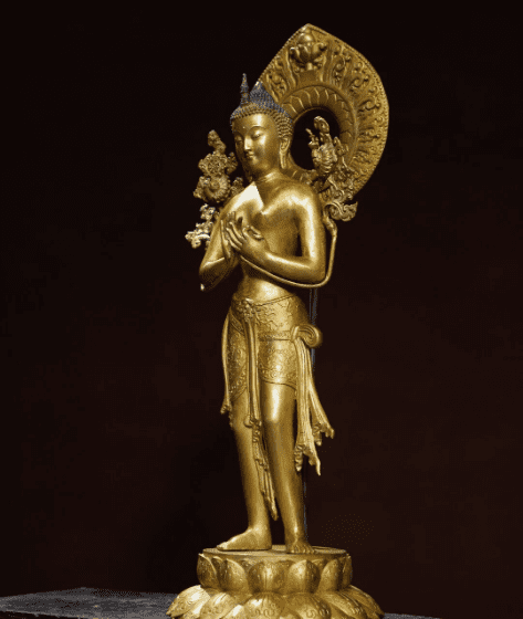 Old Tibet Tibetan Buddhism temple Bronze gilt white tara bodhisattva statue