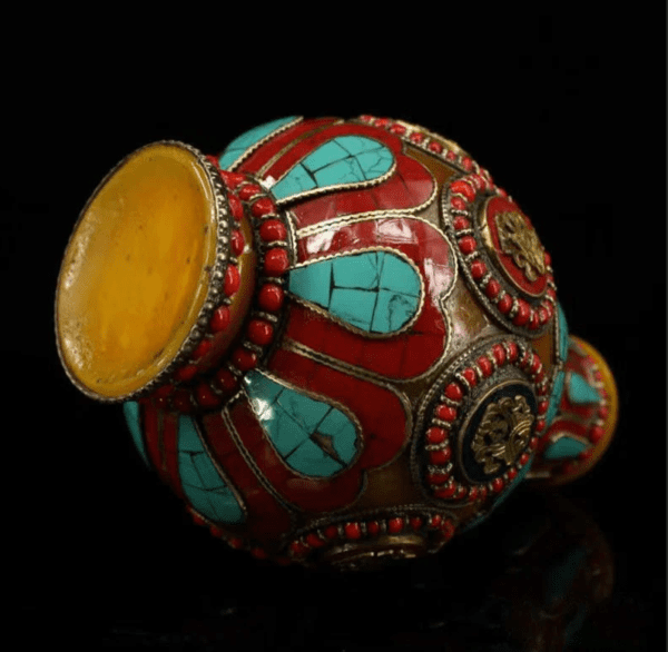 SUKHAVATI YELLOW JAMBHALA FORTUNE EIGHT AUSPICIOUS BOTTLE FOR ELIMINATING POVERTY