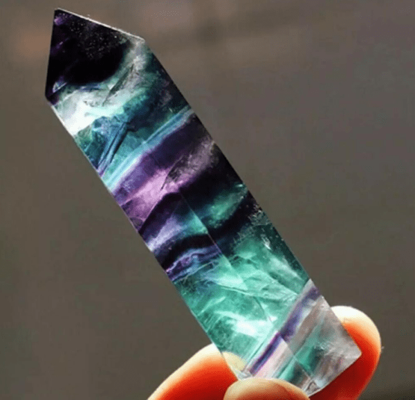 Fluorite Crystals Obelisk Colorful Stone Point Hexagonal Column Crystal