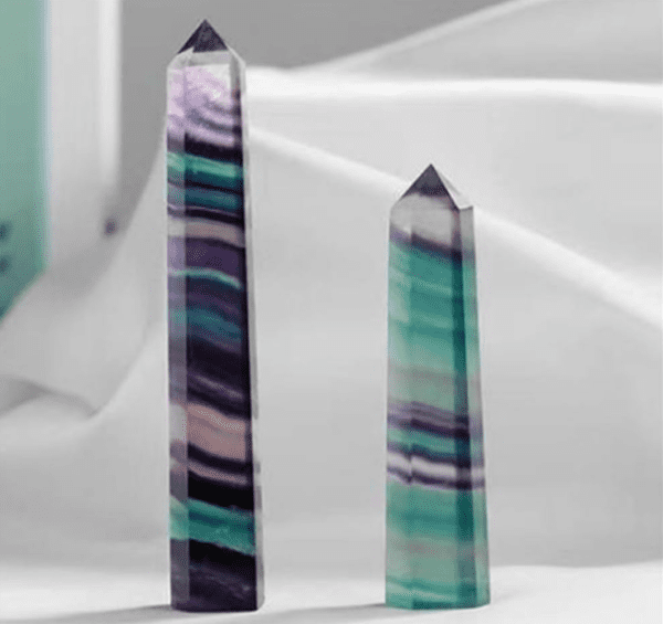 Fluorite Crystals Obelisk Colorful Stone Point Hexagonal Column Crystal