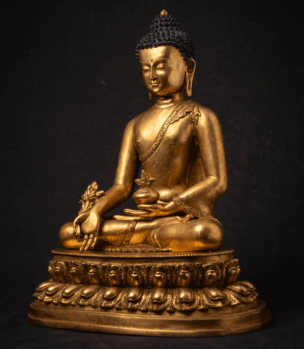 Very high quality bronze Nepali Medicine Buddha