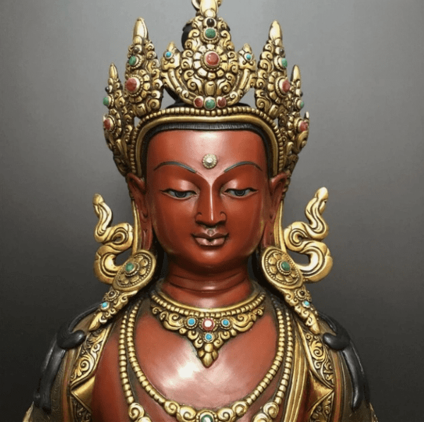 18'' Tibet Amitayus Long Life Buddha Bronze Statue