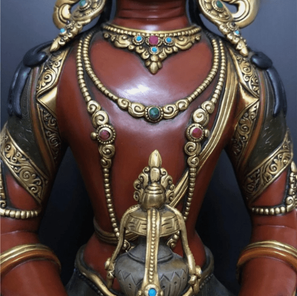 18'' Tibet Amitayus Long Life Buddha Bronze Statue