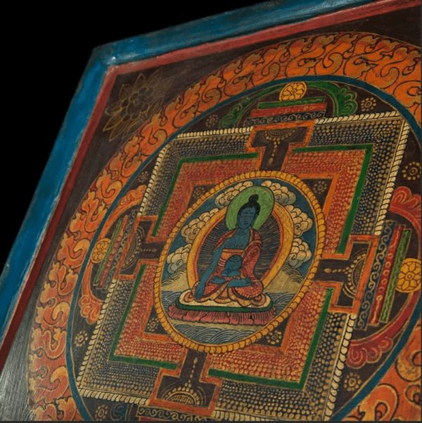 19TH CENTURY BHAISAJYAGURU BUTSUDAN WOODBLOCK TIBETAN ANTIQUE