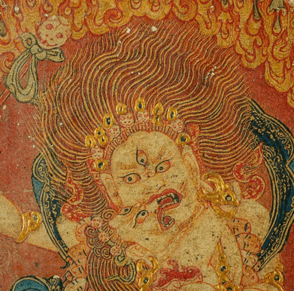 20TH CENTURY WHITE TWO-ARMED MAHAKALA DOUBLE B