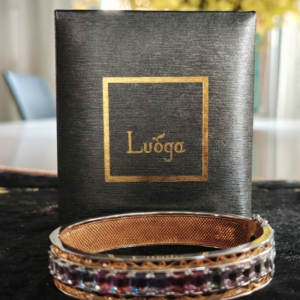 LUOGA "Kailash Dawn" Horizon Bangle | 18K Gold & Multi-Colored Gemstones