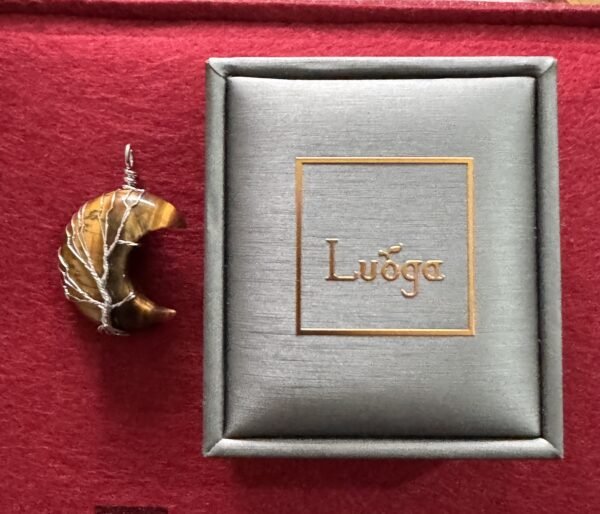 LUOGA Natural Tiger's Eye Crescent Pendant | Crystal Pendant Necklace