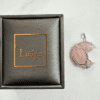 LUOGA Rose Quartz Crescent Pendant | Delicate Wire Wrapped Jewelry