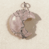 LUOGA Rose Quartz Crescent Pendant | Delicate Wire Wrapped Jewelry