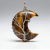 LUOGA Natural Tiger's Eye Crescent Pendant | Crystal Pendant Necklace