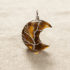 LUOGA Natural Tiger's Eye Crescent Pendant | Crystal Pendant Necklace