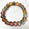 LUOGA Authentic 10mm Natural Tourmaline Crystal Healing Bracelet - Premium Multicolor Gemstone