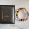 LUOGA Authentic 10mm Natural Tourmaline Crystal Healing Bracelet - Premium Multicolor Gemstone