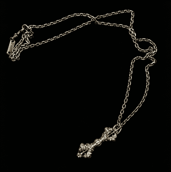 KSANA Tibetan 925 Silver Vajra Dorje Amulet Necklace Men Handmade Buddhist