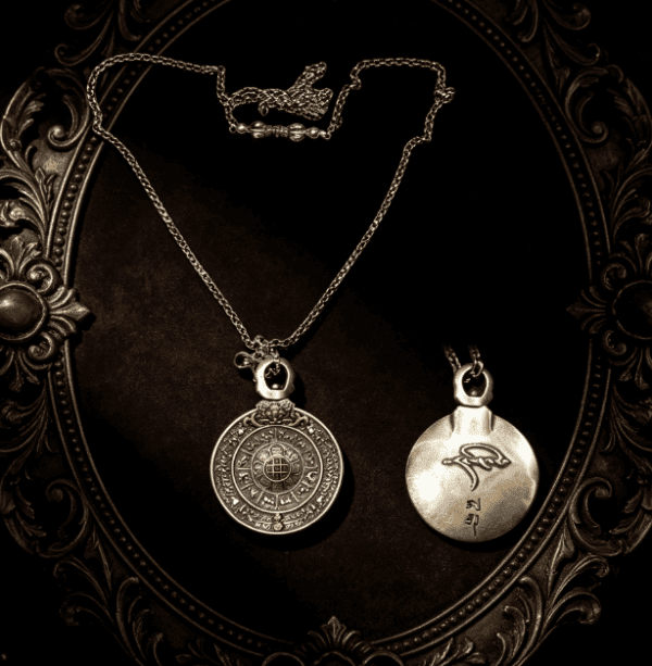 KSANA Tibetan 925 Silver Nine-Gong Bagua Amulet Necklace for Women