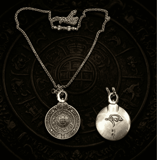 KSANA Tibetan 925 Silver Nine-Gong Bagua Amulet Necklace for Women