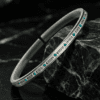 KSANA Tibetan 925 Silver Vajra Dorje Bangle Turquoise Handmade Buddhist