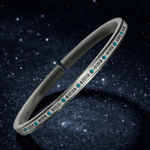 KSANA Tibetan 925 Silver Vajra Dorje Bangle Turquoise Handmade Buddhist