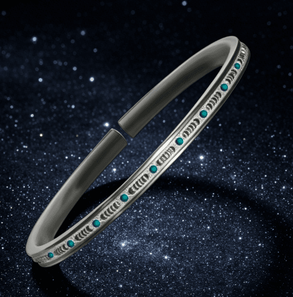 KSANA Tibetan 925 Silver Vajra Dorje Bangle Turquoise Handmade Buddhist
