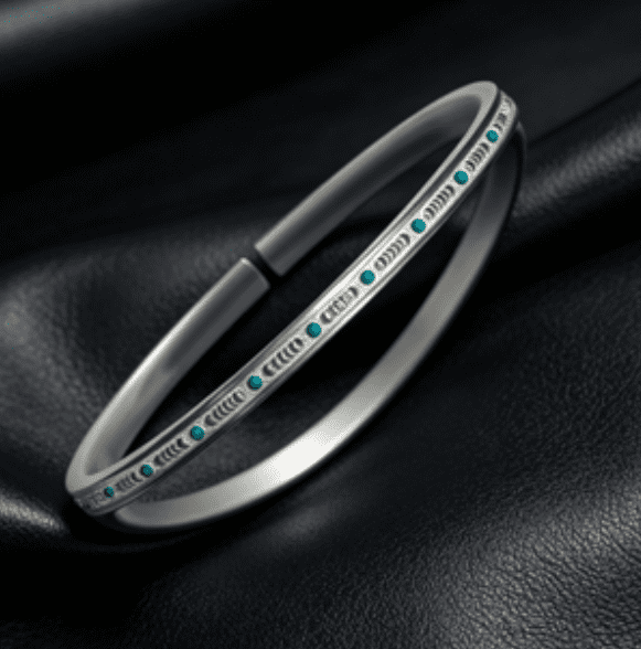 KSANA Tibetan 925 Silver Vajra Dorje Bangle Turquoise Handmade Buddhist