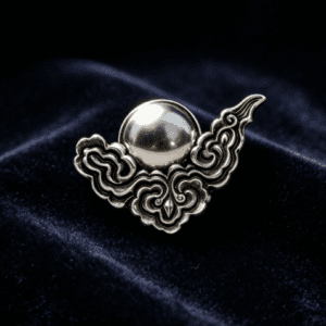 KSANA Tibetan 925 Silver Auspicious Cloud Brooch Pendant Handmade Good Luck Amulet