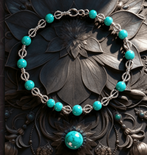 KSANA Tibetan 925 Silver Raw Turquoise Beaded Bracelet Handmade Healing Amulet