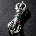 KSANA Tibetan Large 925 Silver Vajra Dorje Pendant Turquoise Handmade Buddhist